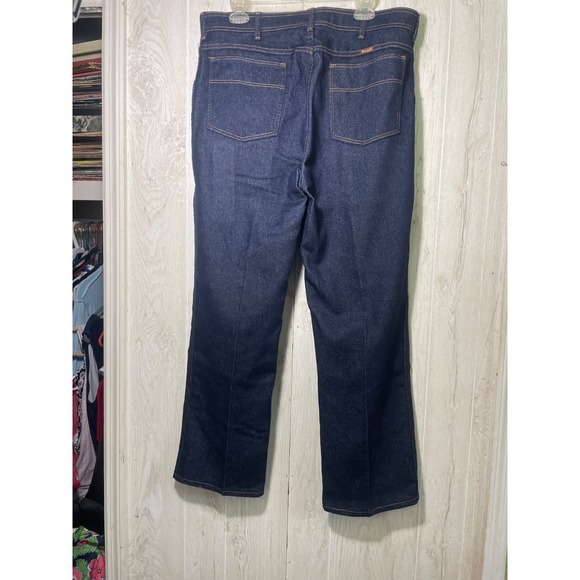 Wrangler Other - Vintage Wrangler Jeans Mens 38x29 70s 80s Dark Blue Denim Straight Western